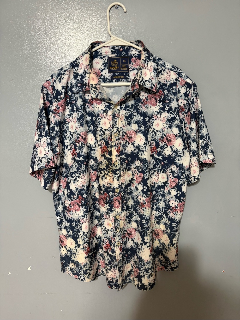 Rugby Division Navy Floral Short-Sleeve Button-Down Shirt